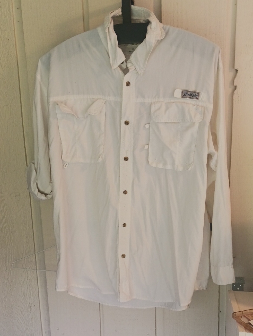 Lightweight White Button-Down Casual Shirt with Chest Pockets